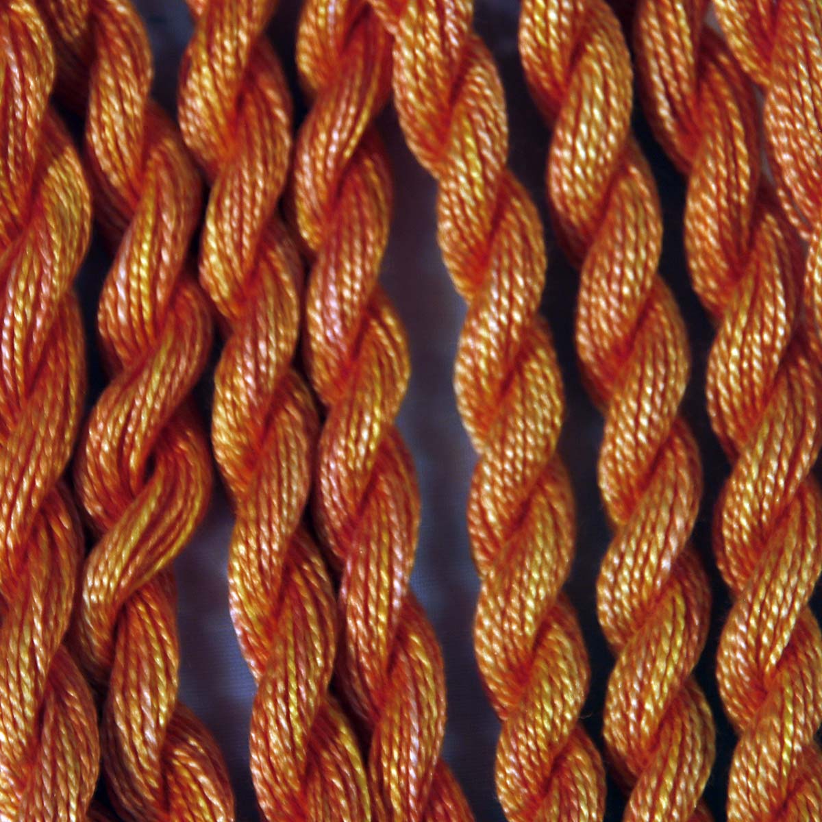www.colourstreams.com.au Colour Streams Hand Dyed Cotton Threads Cotto Strands Slow Stitch Embroidery Textile Arts Fibre DL  20 Nasturtium Oranges