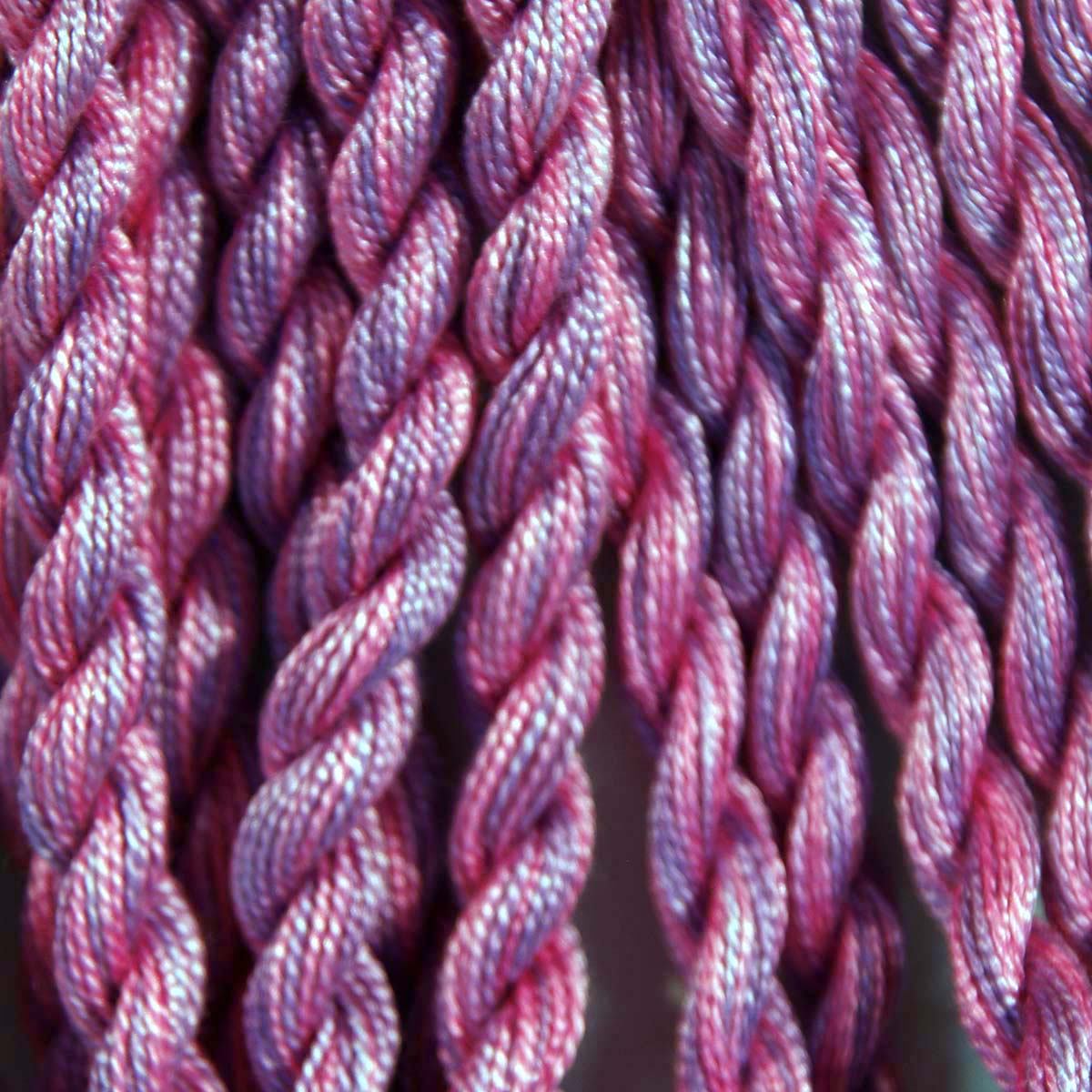 www.colourstreams.com.au Colour Streams Hand Dyed Cotton Threads Cotto Strands Slow Stitch Embroidery Textile Arts Fibre DL 35 Mardigras Purples Pinks