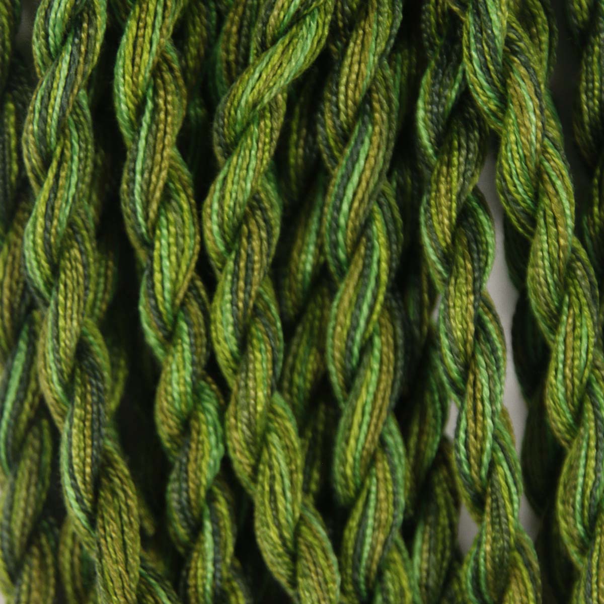 www.colourstreams.com.au Colour Streams Hand Dyed Cotton Threads Cotto Strands Slow Stitch Embroidery Textile Arts Fibre DL 49 Olivades Greens Olives