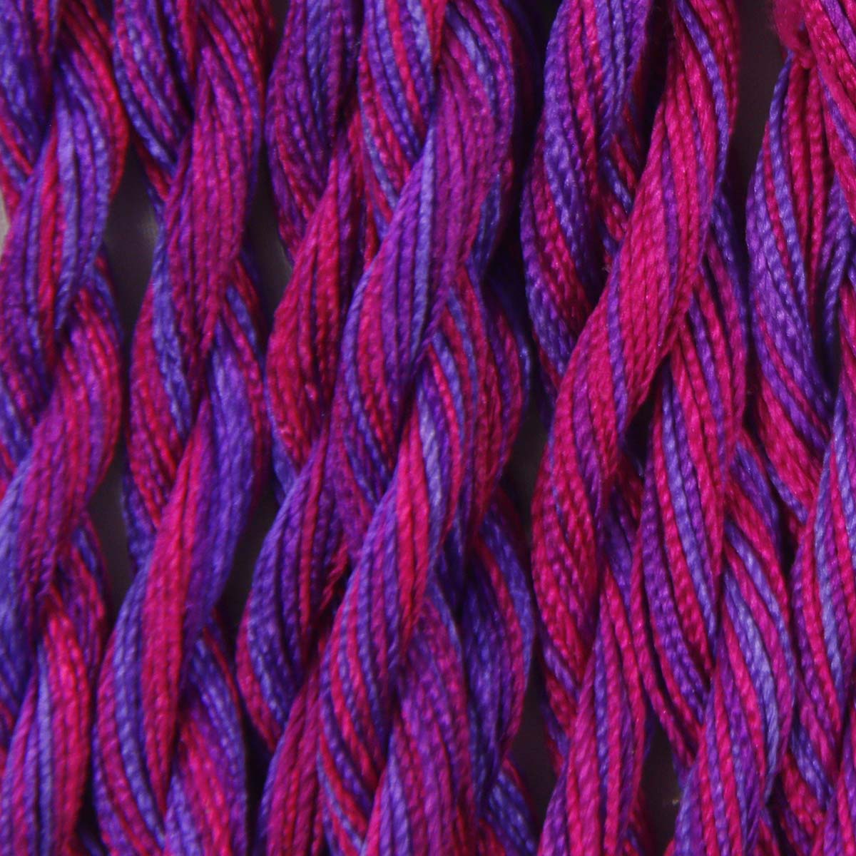 www.colourstreams.com.au Colour Streams Hand Dyed Silk Threads Silken Strands Ophir Exotic Lights Aurora Slow Stitch Embroidery Textile Arts Fibre DL 35 Mardigras Purple Pink