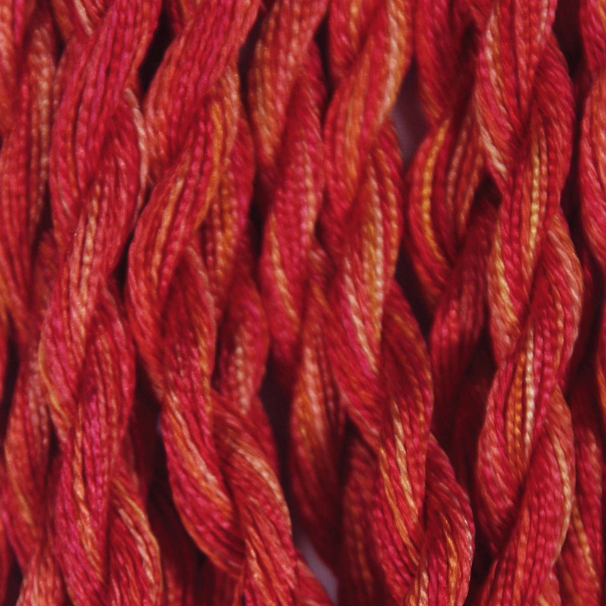 www.colourstreams.com.au Colour Streams Hand Dyed Silk Threads Silken Strands Ophir Exotic Lights Aurora Slow Stitch Embroidery Textile Arts Fibre DL 61 Firedance Oranges Reds