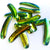 www.colourstreams.com.au Colour Streams Sequins Embellishments Costumes Mardi Gras Dancing Ballet Theatre Shows Drag Queen Bling Stitching Embroidery Paillettes Couture Millinary USA Australia NZ Canada 2 Hole Long Rectangle Curved Green Blue with Gold Lights S162 47mm x 11mm 