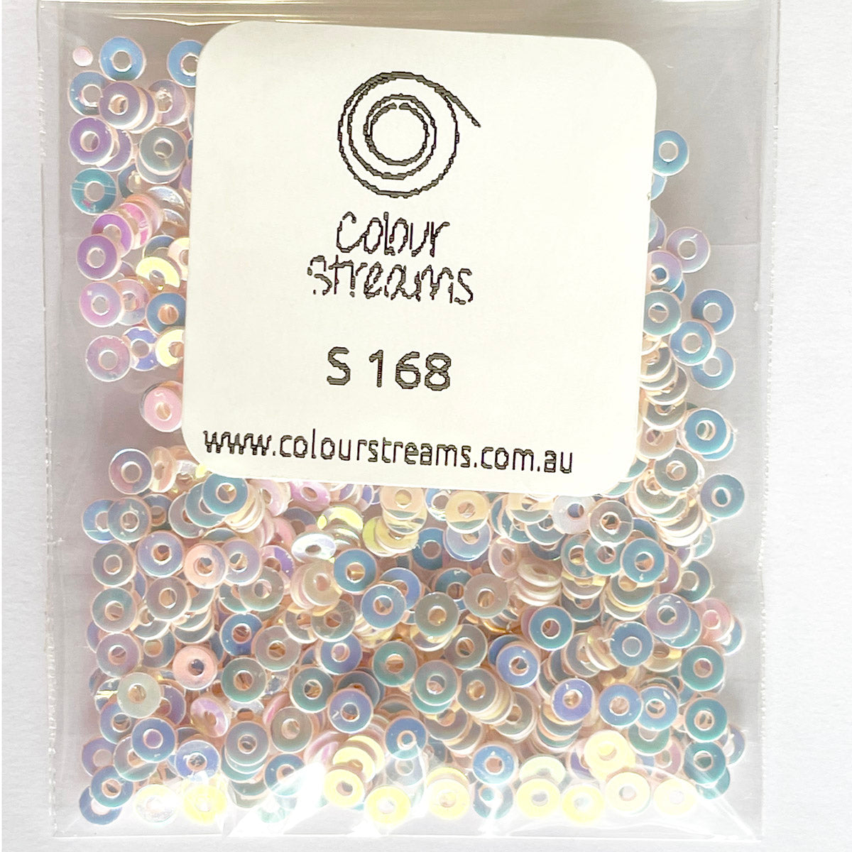  www.colourstreams.com.au Colour Streams Sequins Embellishments Stitching Embroidery Costumes Mardi Gras Dancing Ballet Theatre Shows Drag Queen Bling Iridescent Luminous Sequins Flat Circle 3mm Pale Pink with Mauve and Pale Blue Lights S168