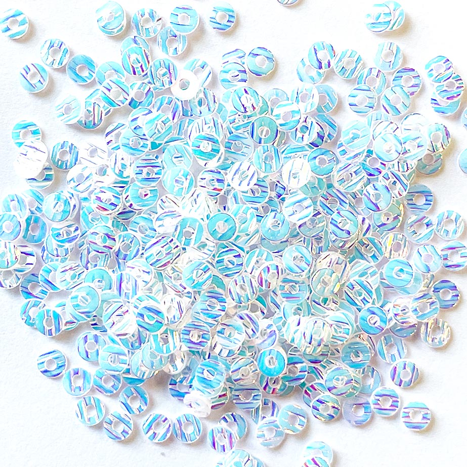 www.colourstreams.com.au Colour Streams Embroidery Stitching Embellishments Costumes Theatre Sequins Flat Circle Textured White Blue Mauve Lights 3mm S171
