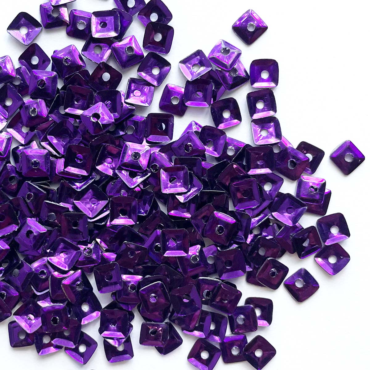 www.colourstreams.com.au Colour Streams Sequins Embellishments Costumes Mardi Gras Dancing Ballet Theatre Shows Drag Queen Bling Stitching Embellishments Australia Canada USA NZ Purple Pyramid Shaped Square  with 2 Holes S225 7mm 
