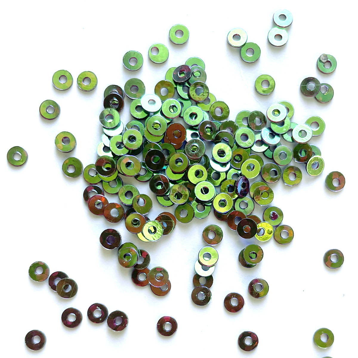 www.colourstreams.com.au Colour Streams Embroidery Stitching Embellishments Costumes Theatre Sequins Shiny Flat Circle Green with Blue and Green Lights 3mm S227