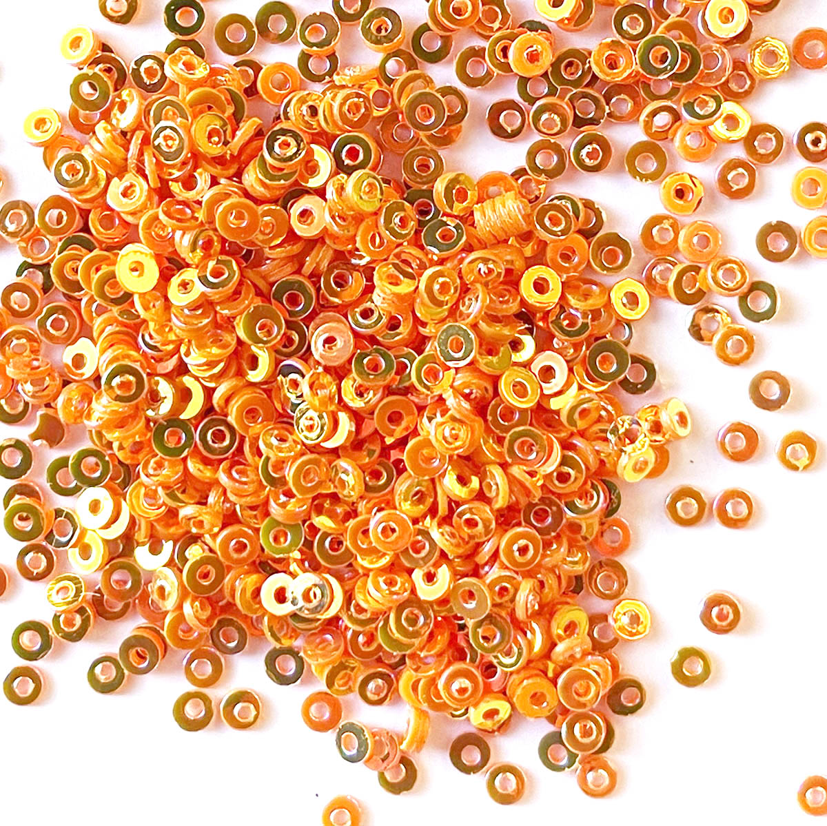 www.colourstreams.com.au Colour Streams Embroidery Stitching Embellishments Costumes Theatre Sequins Shiny Glitter Flat Circle Orange 3mm S230