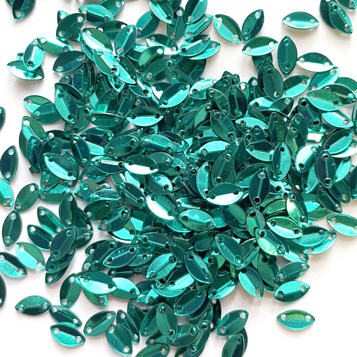www.colourstreams.com.au Colour Streams Sequins Embellishments Costumes Mardi Gras Dancing Ballet Theatre Shows Drag Queen Bling Costuming Embellishments Australia Canada America USA NZ Leaf Folded Emerald Green Reflective sequin 7mm 4mm S274
