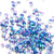 www.colourstreams.com.au Colour Streams Sequins Embellishments Costumes Mardi Gras Dancing Ballet Theatre Shows Drag Queen Bling Australia Canada NZ USA Flower Shape Mauve Blue Transparent with aqua and Green Lights 6mm S276