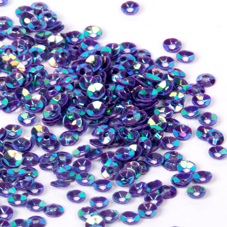 www.colourstreams.com.au Colour Streams Sequins Embellishments Stitching Embroidery Costumes Mardi Gras Dancing Ballet Theatre Shows Drag Queen Bling Cup Circle Sequin IridescentDark Mauve with Green and Blue Lights 3mm (S34)