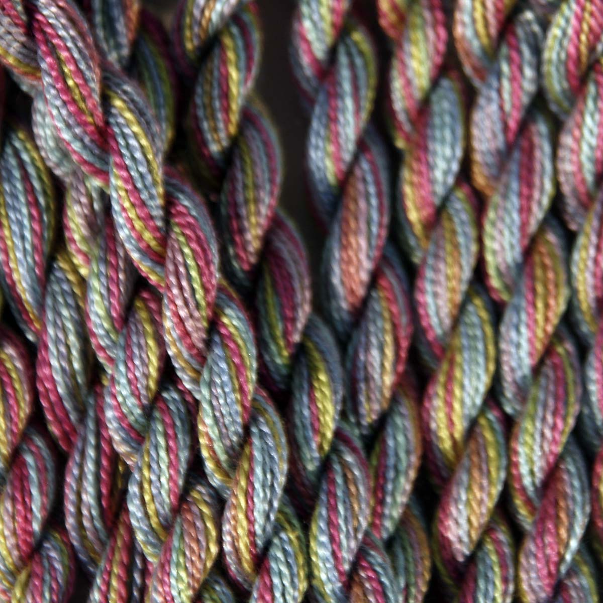 Colour Streams www.colourstreams.com.au Hand Dyed Cotton Threads Cotto Strands Slow Stitch Embroidery Textile Arts Fibre DL 34 Arabian Nights Purples Greens Blues Pinks Golds