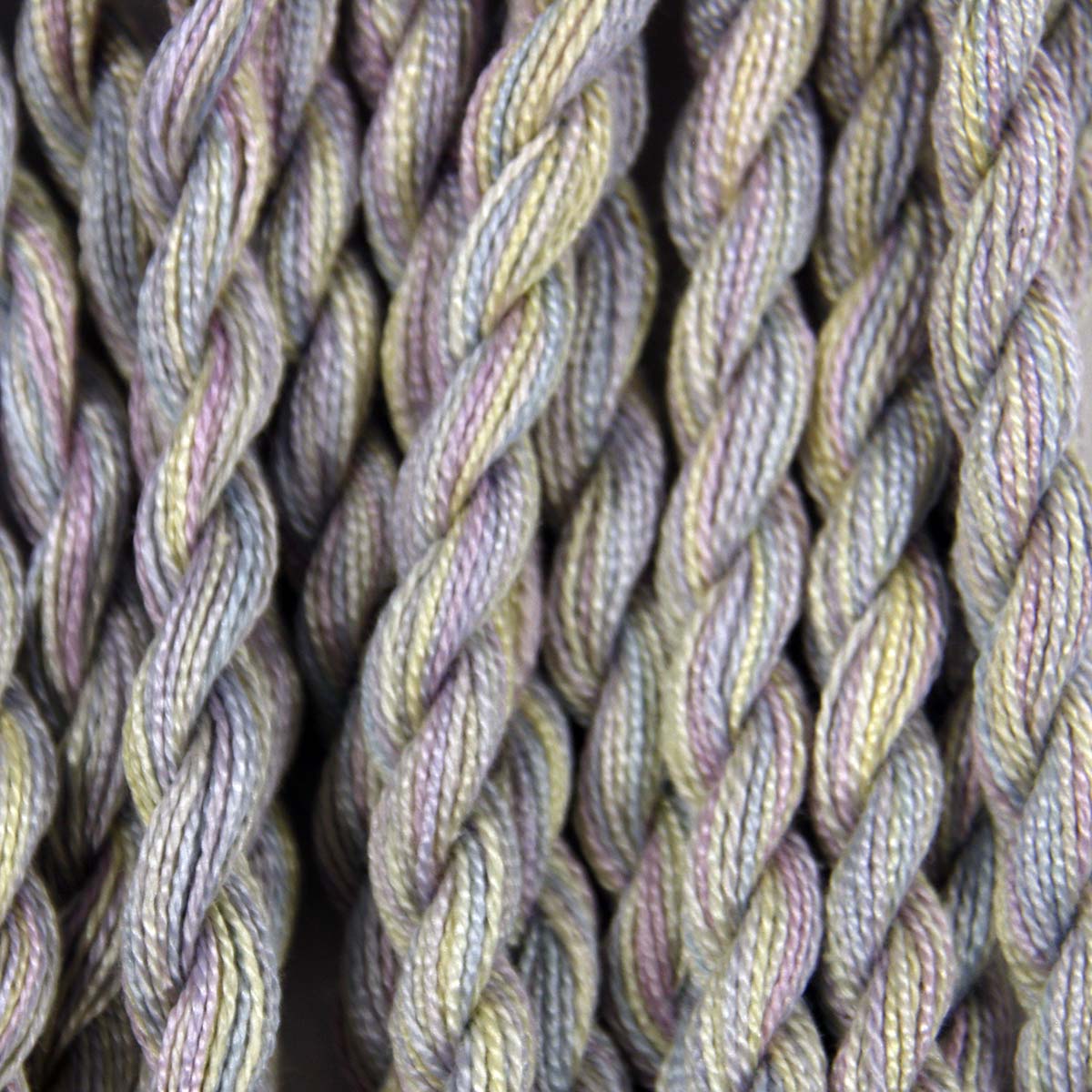 www.colourstreams.com.au Colour Streams Hand Dyed Cotton Threads Cotto Strands Slow Stitch Embroidery Textile Arts Fibre DL Hydrangea  Purples Yellows Blues