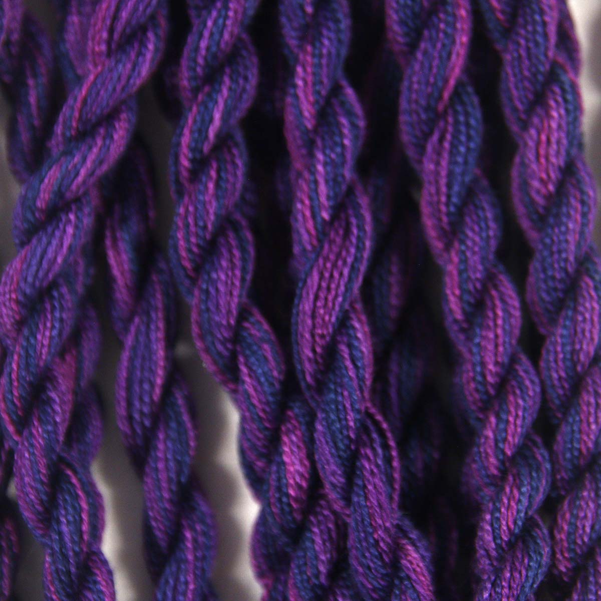 www.colourstreams.com.au Colour Streams Hand Dyed Cotton Threads Cotto Strands Slow Stitch Embroidery Textile Arts Fibre DL 50 Blackberry Ripple Purples Blues