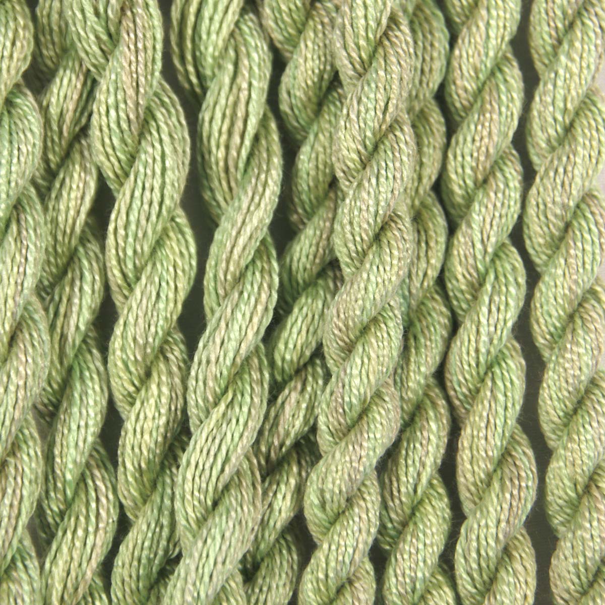 www.colourstreams.com.au Colour Streams Hand Dyed Cotton Threads Cotto Strands Slow Stitch Embroidery Textile Arts Fibre Straw DL 58 New Leaf  Greens