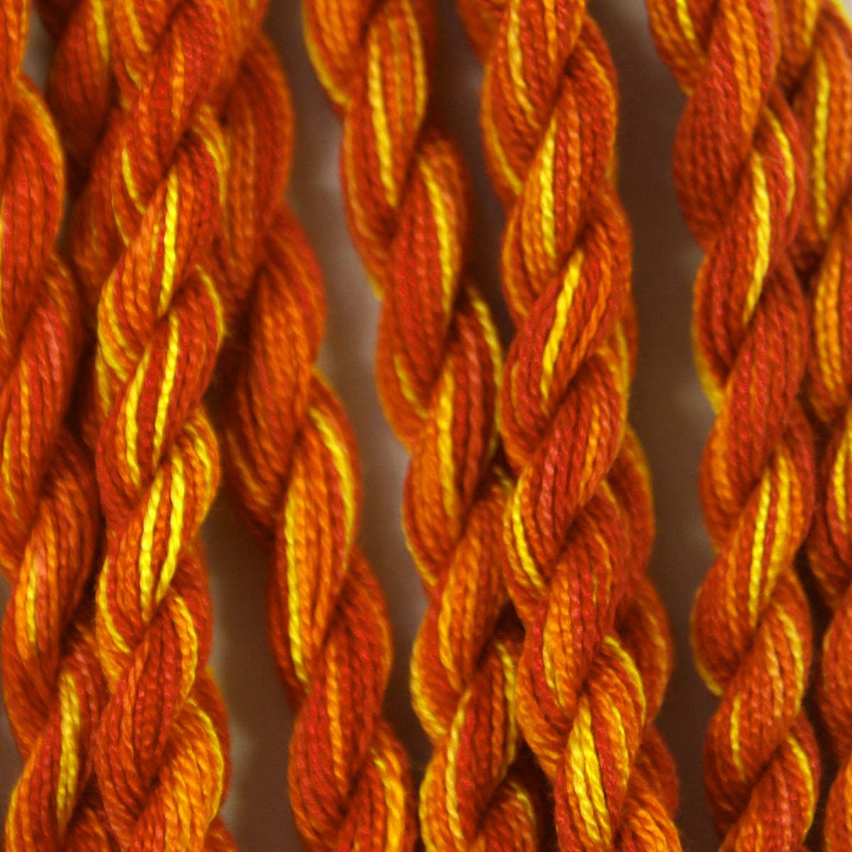 www.colourstreams.com.au Colour Streams Hand Dyed Cotton Threads Cotto Strands Slow Stitch Embroidery Textile Arts Fibre DL 61 Firedance