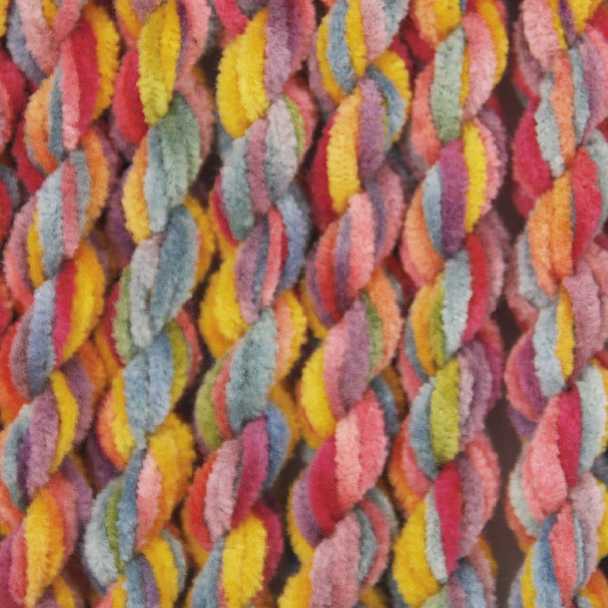 www.colourstreams.com.au Colour Streams Hand Dyed Chenille Threads Slow Stitch Embroidery Textile Arts Fibre DL 67 Delhi Nights Reds Purples BLues Yellows Oranges Greens