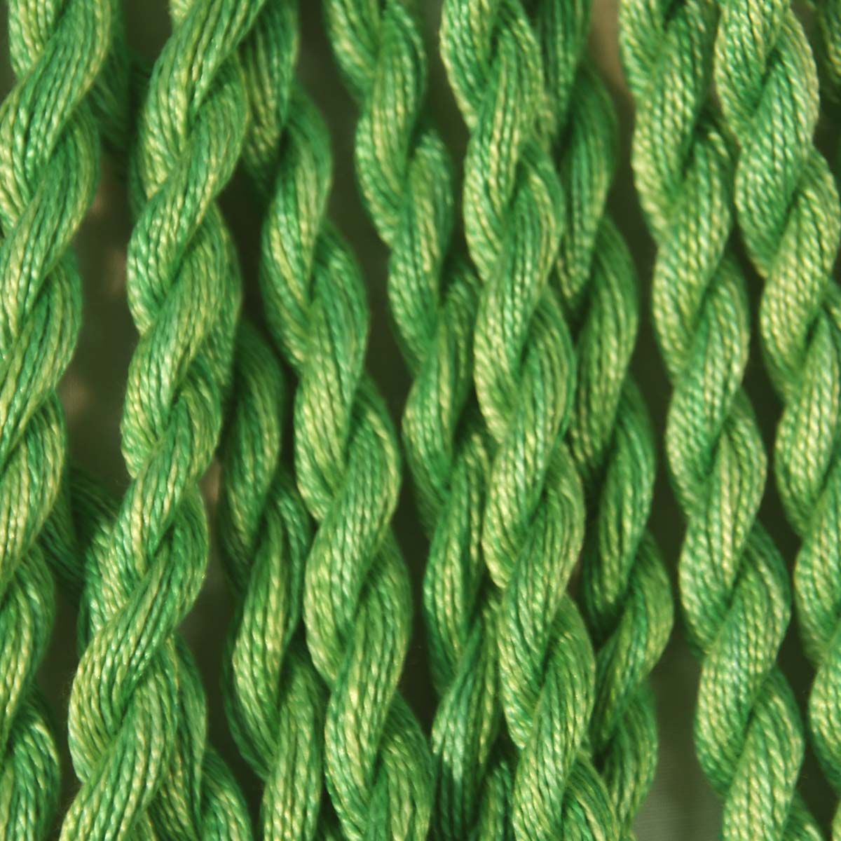 www.colourstreams.com.au Colour Streams Hand Dyed Cotton Threads Cotto Strands Slow Stitch Embroidery Textile Arts Fibre DL 19 Verde Greens