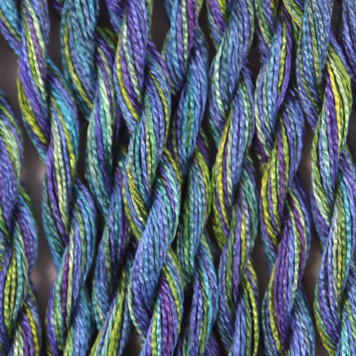 www.colourstreams.com.au Colour Streams Hand Dyed Silk Threads Silken Strands Ophir Exotic Lights Aurora Slow Stitch Embroidery Textile Arts Fibre DL 14 PUrples Greens Blues Golds 
