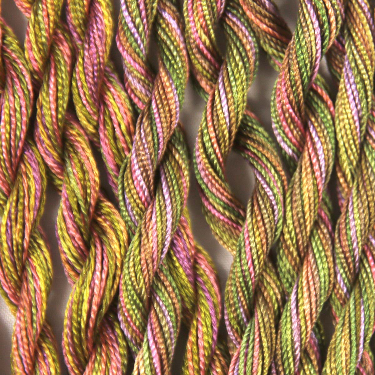 www.colourstreams.com.au Colour Streams Hand Dyed Silk Threads Silken Strands Ophir Exotic Lights Aurora Slow Stitch Embroidery Textile Arts Fibre DL 31 Purples Pinks Olives Greens Gold 