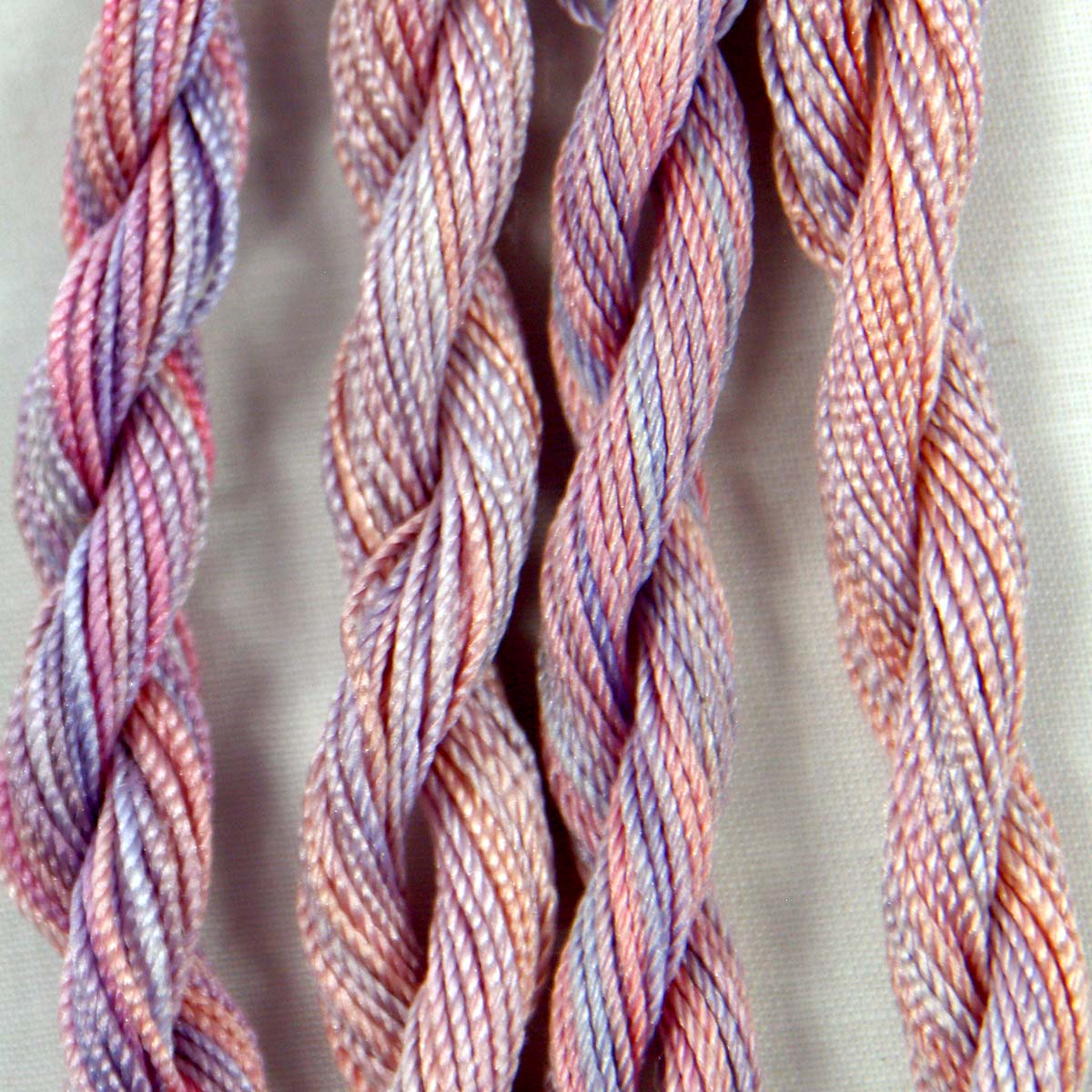 www.colourstreams.com.au Colour Streams Hand Dyed Silk Threads Silken Strands Ophir Exotic Lights Slow Stitch Embroidery Textile Arts Fibre DL Musk Rose Purples Pinks