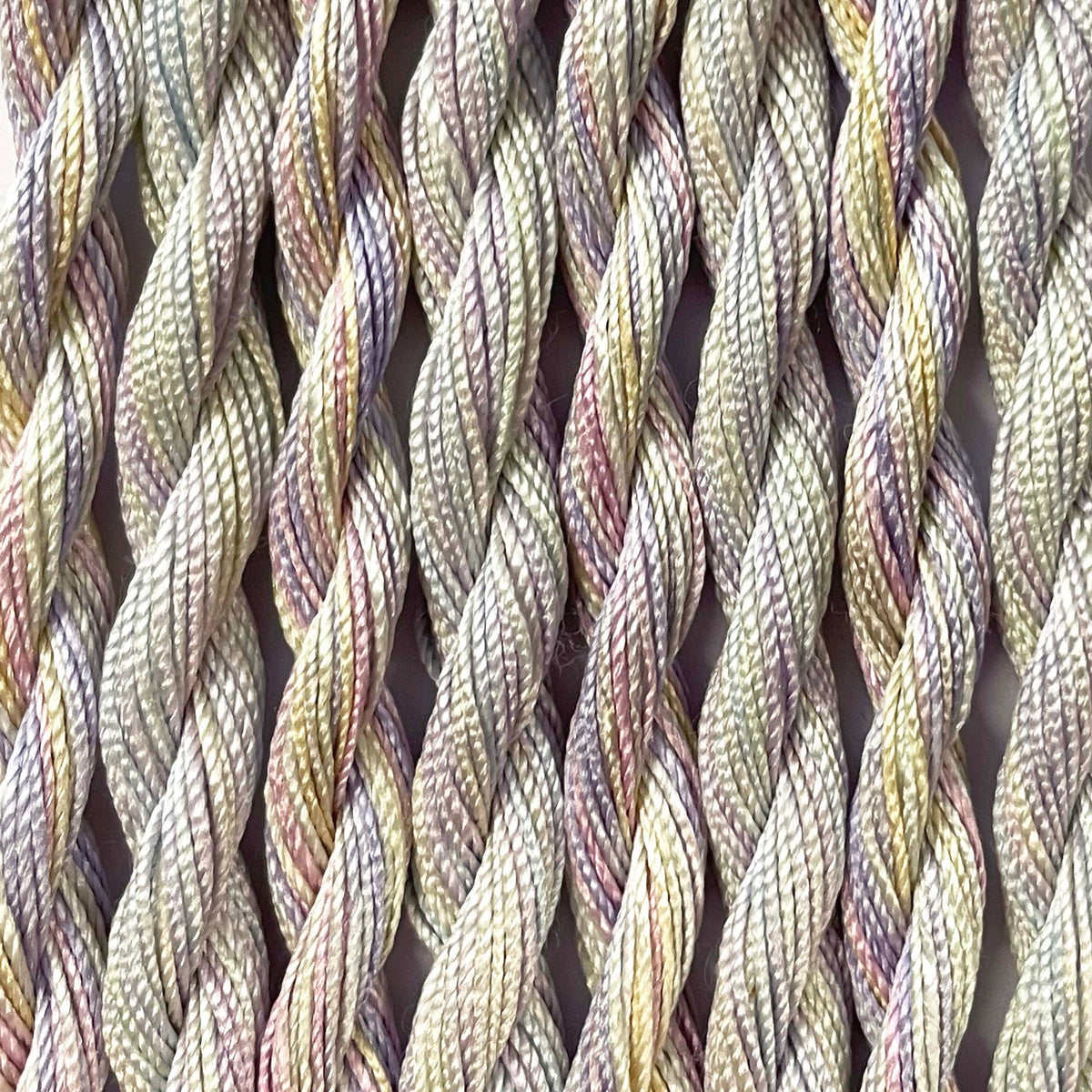 www.colourstreams.com.au Colour Streams Hand Dyed Silk Threads Silken Strands Ophir Exotic Lights Aurora Slow Stitch Embroidery Textile Arts Fibre DL 41 Hydrangea Mauves Yellows Purples Blues