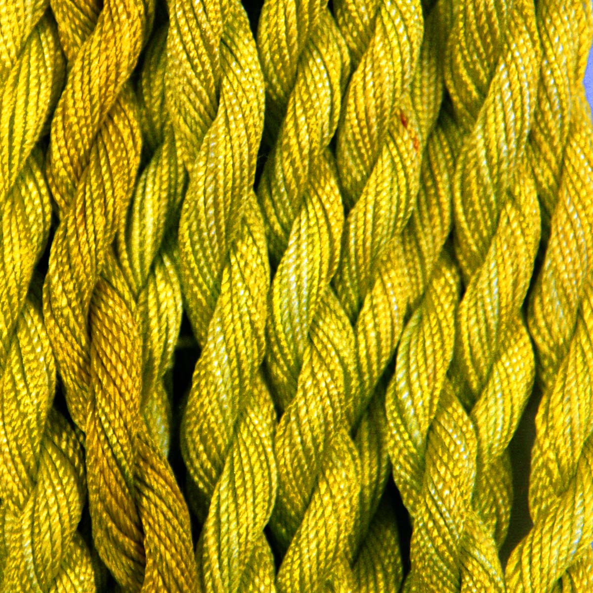www.colourstreams.com.au Colour Streams Hand Dyed Silk Threads Silken Strands Ophir Exotic Lights Aurora Slow Stitch Embroidery Textile Arts Fibre DL 46 Lime Fizz Yellow Green  
