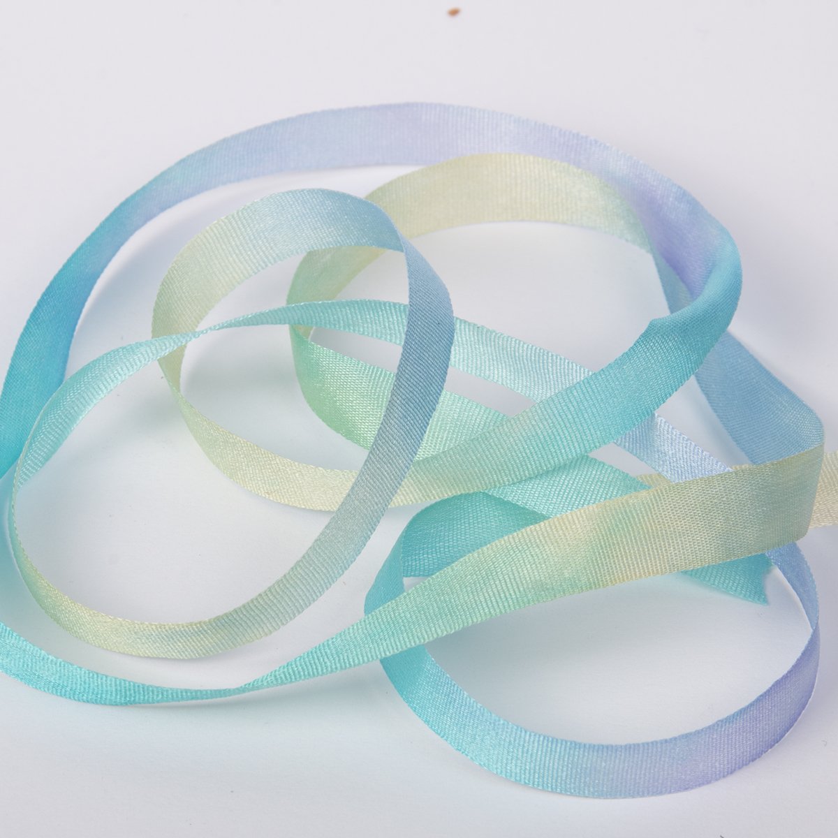 Colour Streams Hand Dyed Silk Ribbons Seascape DL 16