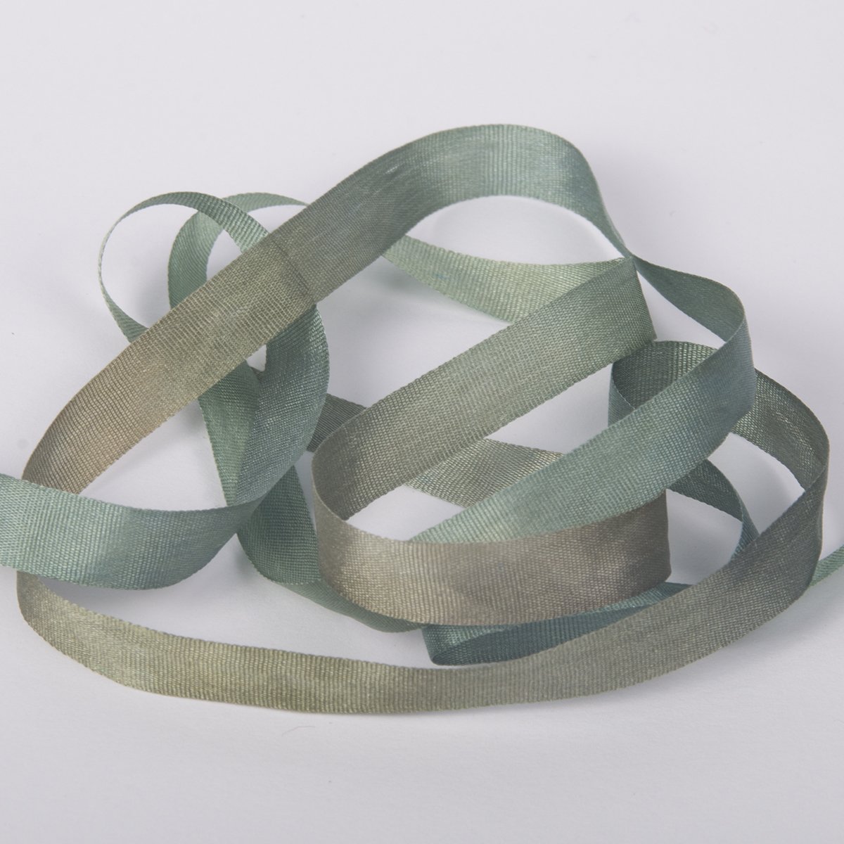 Colour Streams Hand Dyed Silk Ribbons Eucalypt DL 30