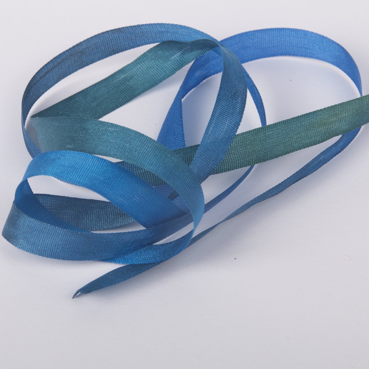 Colour Streams Hand Dyed Silk Ribbons Ocean Blue DL 38
