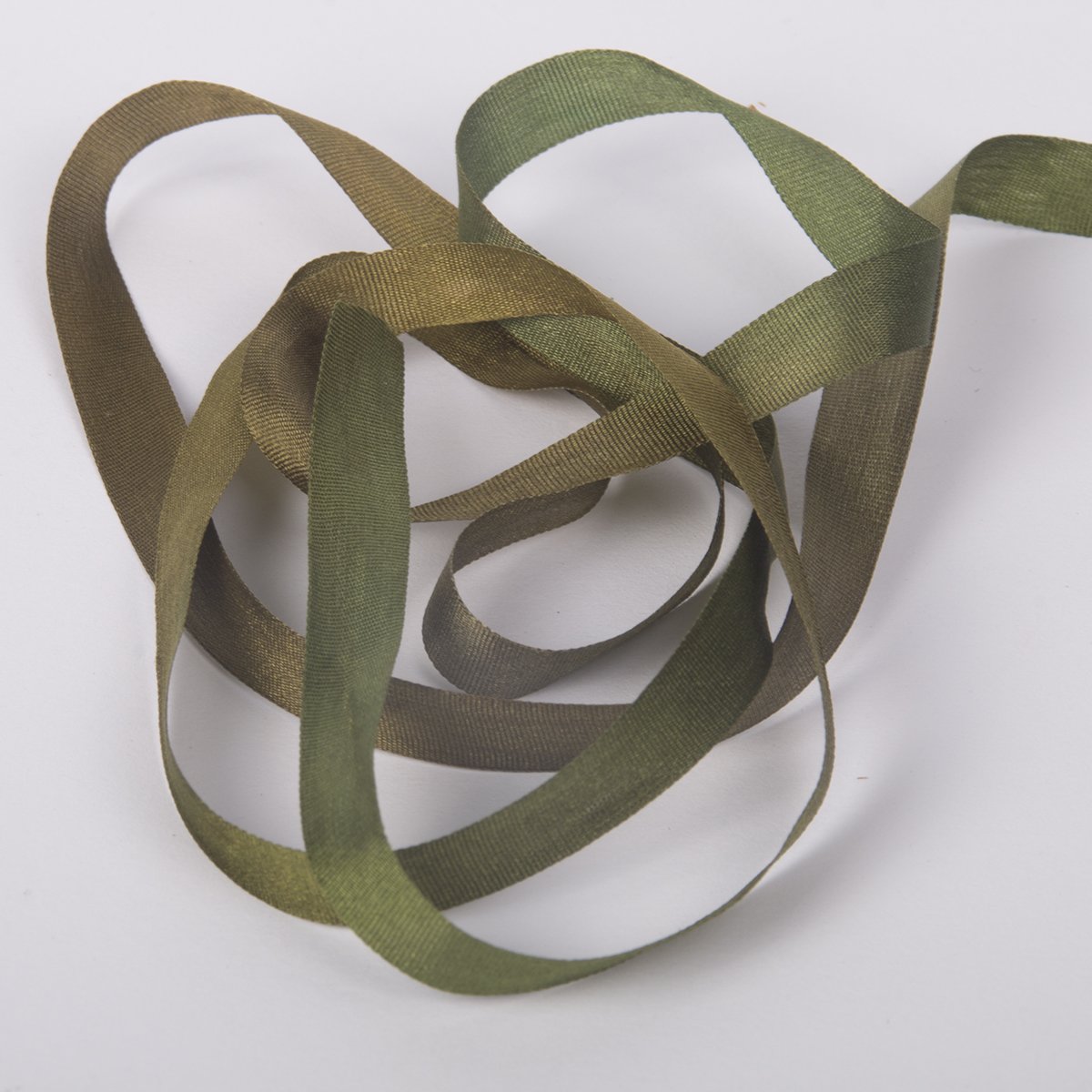 Colour Streams Hand Dyed Silk Ribbons Olivades DL 49