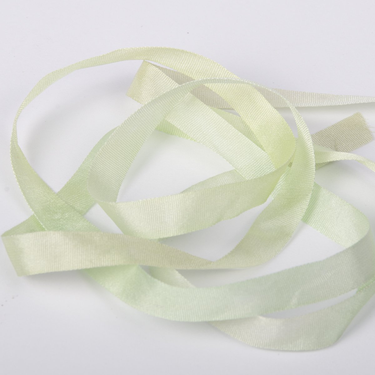 Colour Streams Hand Dyed Silk Ribbons New Leaf DL 58