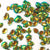 www.colourstreams.com.au Colour Streams Sequins Embellishments Costumes Mardi Gras Dancing Ballet Theatre Shows Drag Queen Bling S141 Green Gold Lights Cup Oval Shape Iridescent Greens Golds Reflective Shiny 7mm 5mm