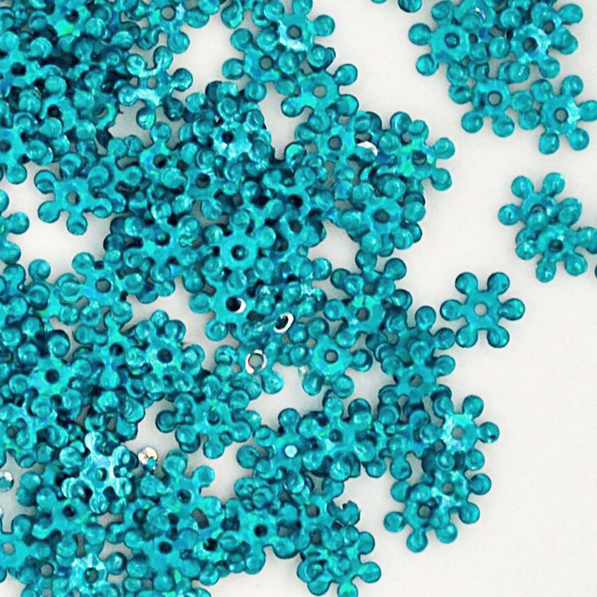 8mm Snowflake Sequins, Bright Blue